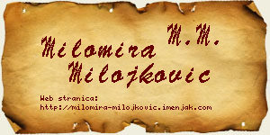 Milomira Milojković vizit kartica